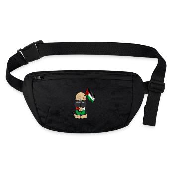 Free Palestine, Palestinian Patriotic Flag, - Stanley/Stella recycled Hip Bag  - black - Front