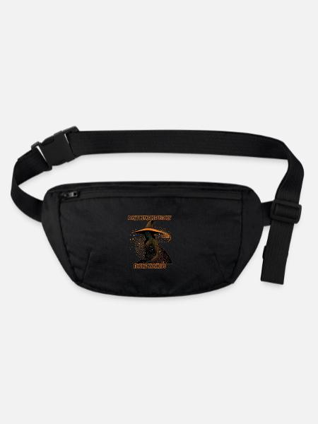 Silhouette de sorcière, Singes volants - Sac banane recyclé Stanley/Stella - noir - Devant