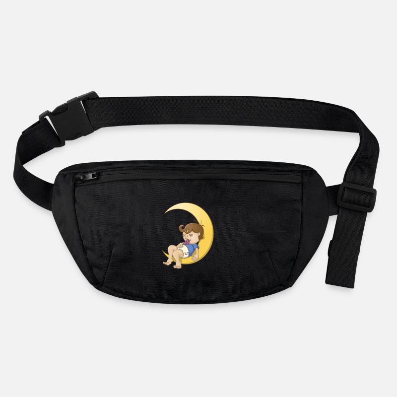 Sleeping baby boy on the moon Stanley/Stella recycled Hip Bag 
