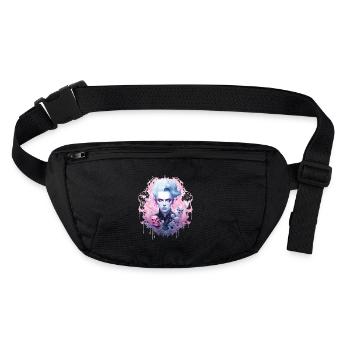 Joli gothique sorcier néon crâne - Sac banane recyclé Stanley/Stella - noir - Devant