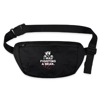 I was fighting a bear - Stanley/Stella recycled Hip Bag  - black - Front