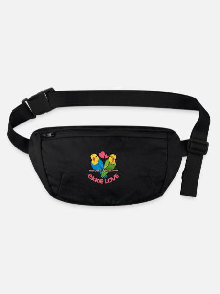 Ekkie Love Bird Avian Parrot Owner - Stanley/Stella recycled Hip Bag  - black - Front