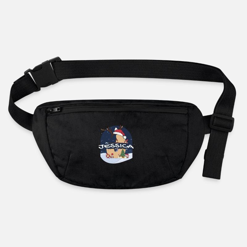 Génial Jessica nom w chapeau de père Noël dans le thème de Noël Sac banane recyclé Stanley/Stella