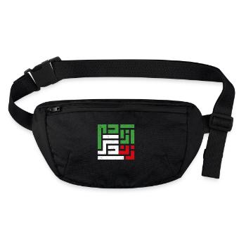 Drapeau iranien, Liberté de la vie des femmes en farsi, - Sac banane recyclé Stanley/Stella - noir - Devant