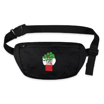 Drapeau iranien Femmes Vie Liberté en farsi Femme - Sac banane recyclé Stanley/Stella - noir - Devant