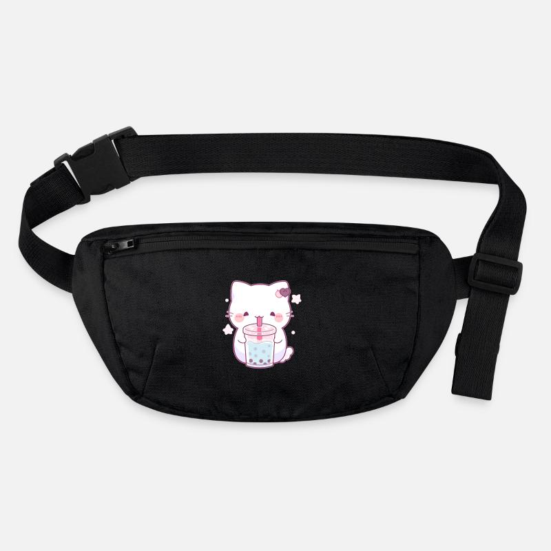 Kawaii Cat Drinks Boba Bubble Tea Chibi Stanley/Stella recycled Hip Bag 
