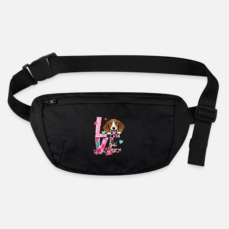 Beagle Hund Ich liebe meinen Hund Valentinstag Stanley/Stella recycelte Gürteltasche