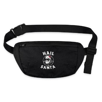 Je vous salue père Noël drôle Alternative Goth Noël Design - Sac banane recyclé Stanley/Stella - noir - Devant