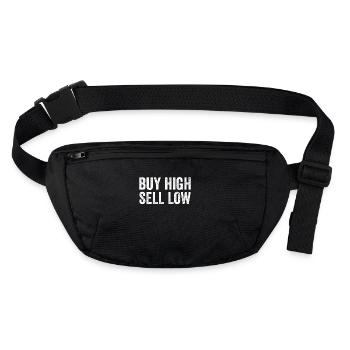 Buy high Sell low - Stanley/Stella recycelte Gürteltasche - Schwarz - Vorne