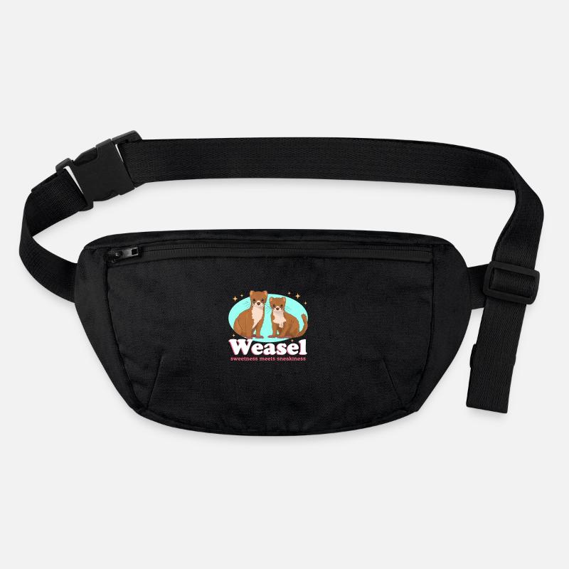 Wiesel süßer Zwergwiesel Mauswiesel Geschenk Stanley/Stella recycelte Gürteltasche