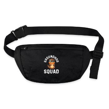 Groundhog Squad - Happy Murmeltiertag - Stanley/Stella recycelte Gürteltasche - Schwarz - Vorne