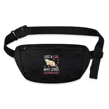 Nur ein Mädchen das Murmeltiere liebt - Stanley/Stella recycelte Gürteltasche - Schwarz - Vorne
