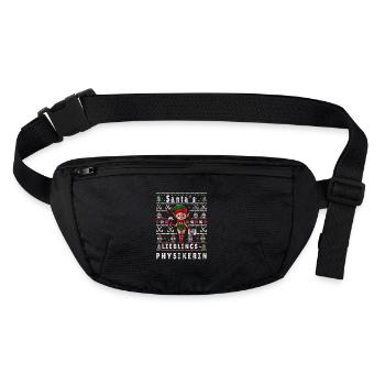 Ugly Weihnachten SANTAS LIEBLINGS Physikerin - Stanley/Stella recycelte Gürteltasche - Schwarz - Vorne