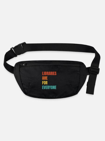 Libraries are for everyone to read - Stanley/Stella recycled Hip Bag  - black - Front