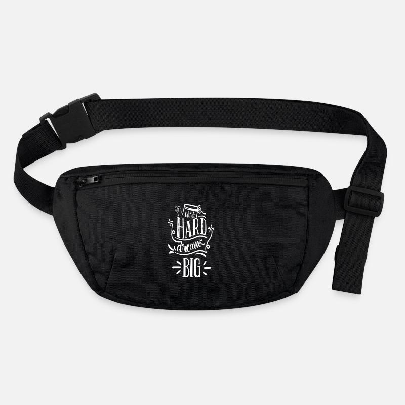 Arbeite hart, Träume groß - Stanley/Stella recycelte Gürteltasche - Schwarz