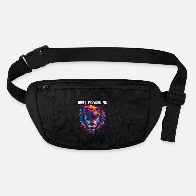 NE ME PROVOQUEZ PAS. Wolf, Avertissement, Message, Cool, Sac banane recyclé Stanley/Stella
