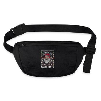 Noël moche LA POLICE PRÉFÉRÉE DU PÈRE NOËL - Sac banane recyclé Stanley/Stella - noir - Devant