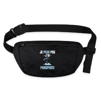 je peux pas j'ai parapente - Sac banane recyclé Stanley/Stella - noir - Devant