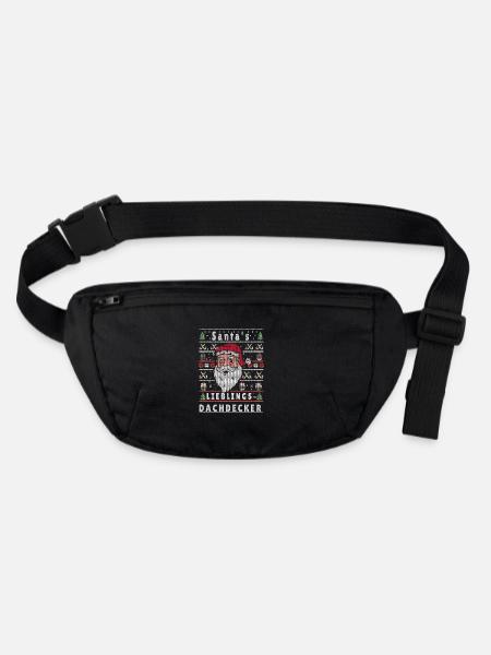 Noël laid Père Noël SANTAS FAVORI Couvreur - Sac banane recyclé Stanley/Stella - noir - Devant
