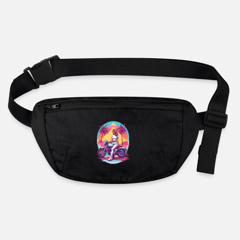 Retro Synthwave Biker Motorrad Design Stanley/Stella recycelte Gürteltasche