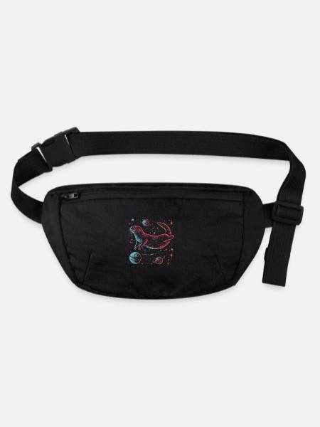 Otter Space Lustig Otter Astronaut - Stanley/Stella recycelte Gürteltasche - Schwarz - Vorne