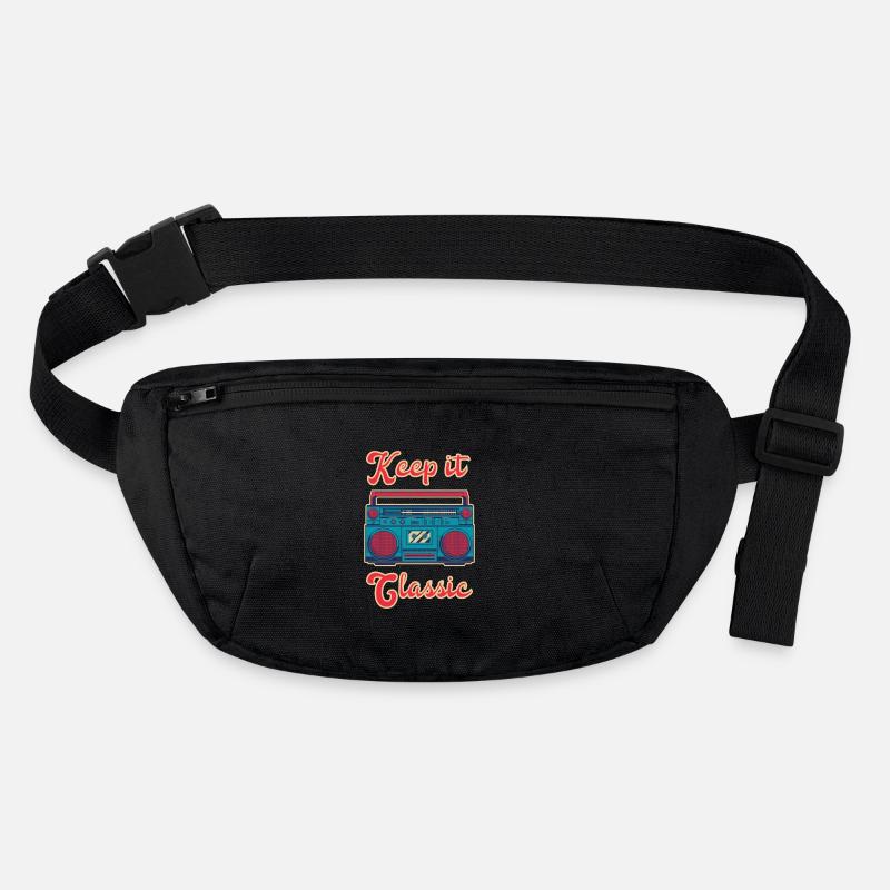 Keep It Classic Retro Boombox Music Blaster 80s Stanley/Stella recycled Hip Bag 