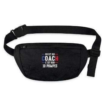 On dit oui coach c'est non 10 pompes entraineur - Sac banane recyclé Stanley/Stella - noir - Devant