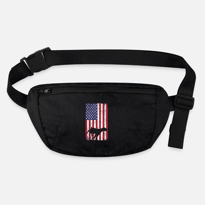 Short-haired pointing dog dog with USA flag Stanley/Stella recycled Hip Bag 