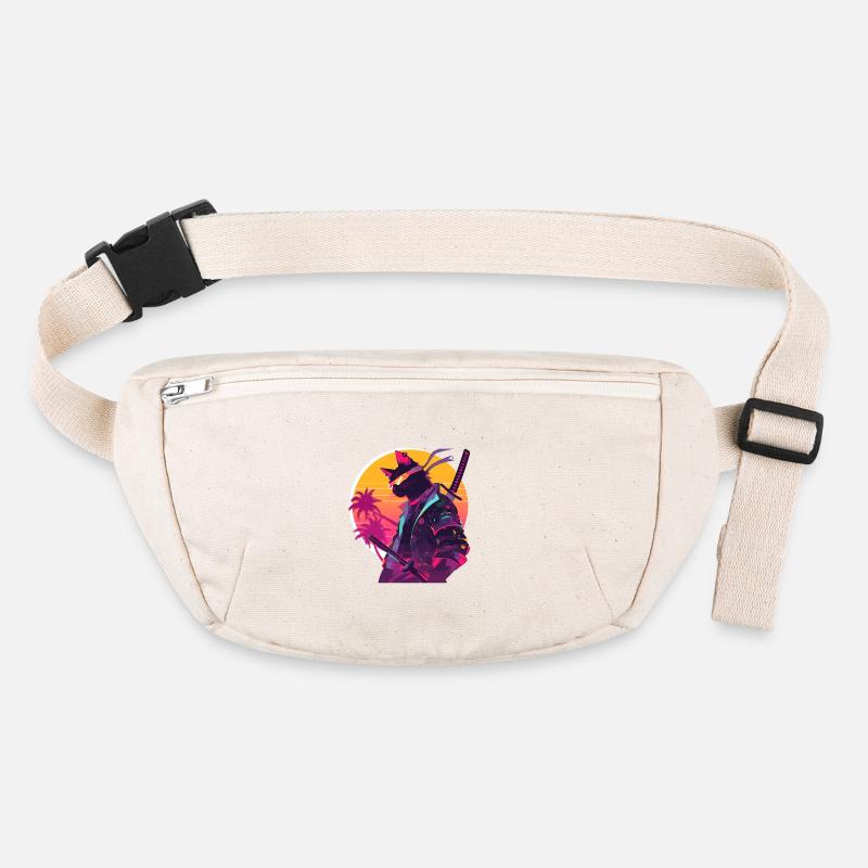 Cat Samurai 80's Vintage Style Stanley/Stella recycled Hip Bag 