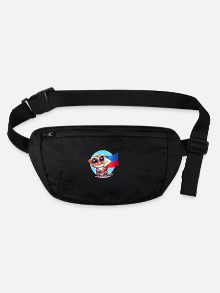 Tarsier Philippinen - Stanley/Stella recycelte Gürteltasche - Schwarz - Vorne