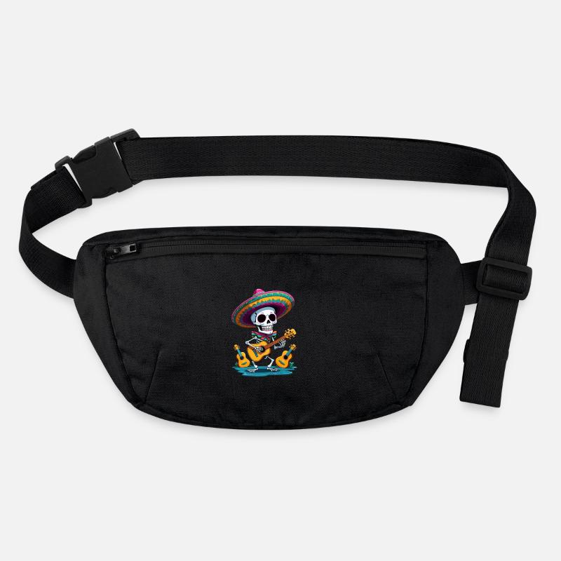 Skeleton Mexican Mariachi Guitar Player Stanley/Stella recycled Hip Bag 