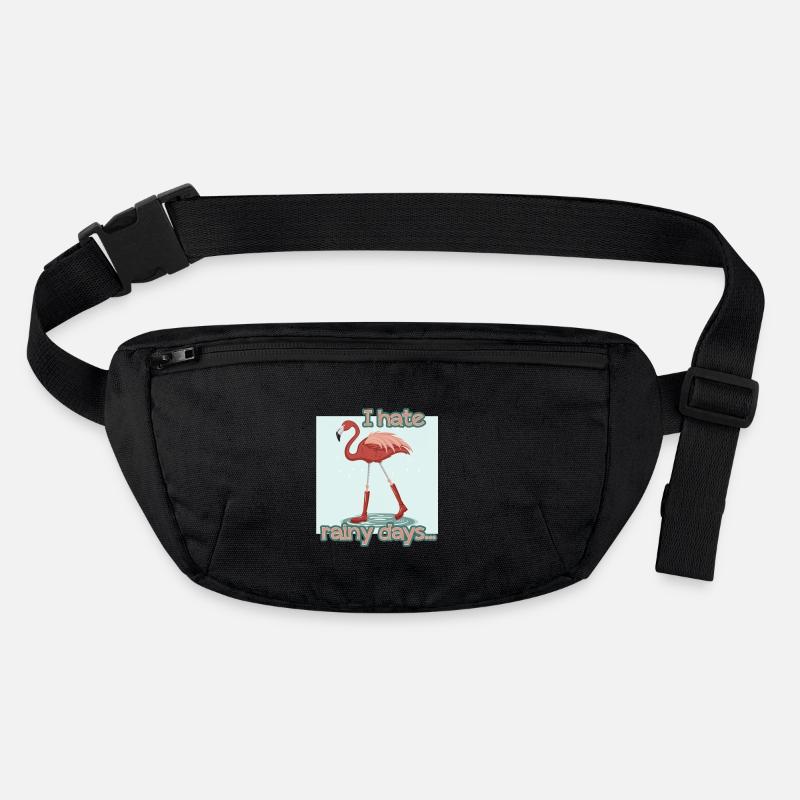 FLAMANT ROSE- PLUIE- RÉTRO Sac banane recyclé Stanley/Stella