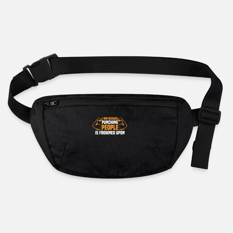 Je cours parce que frapper les gens est mal vu. Sac banane recyclé Stanley/Stella