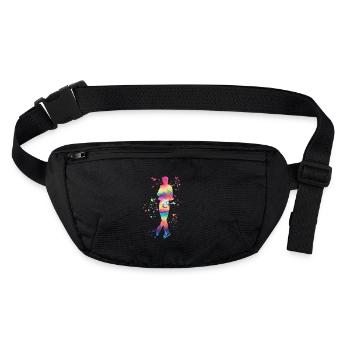 Eiskunstläufer Schlittschuhlaufen Eiskunstlauf - Stanley/Stella recycelte Gürteltasche - Schwarz - Vorne