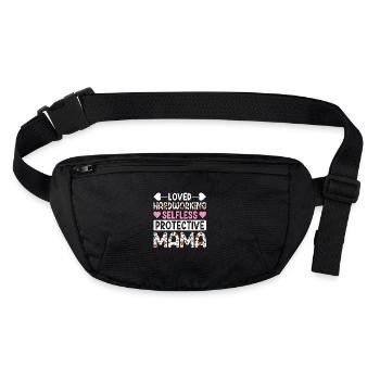 Maman Fête des Mères Aimée, altruiste, protectrice - Sac banane recyclé Stanley/Stella - noir - Devant