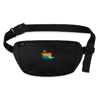 Kitesurf Kiteboard Kitesurfing Vintage Kitesurfer - Sac banane recyclé Stanley/Stella - noir - Devant