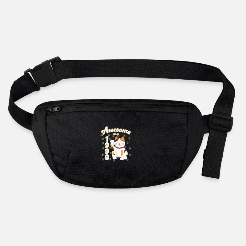 1998 Birthday Awesome since Cat Maneki neko Stanley/Stella recycled Hip Bag 