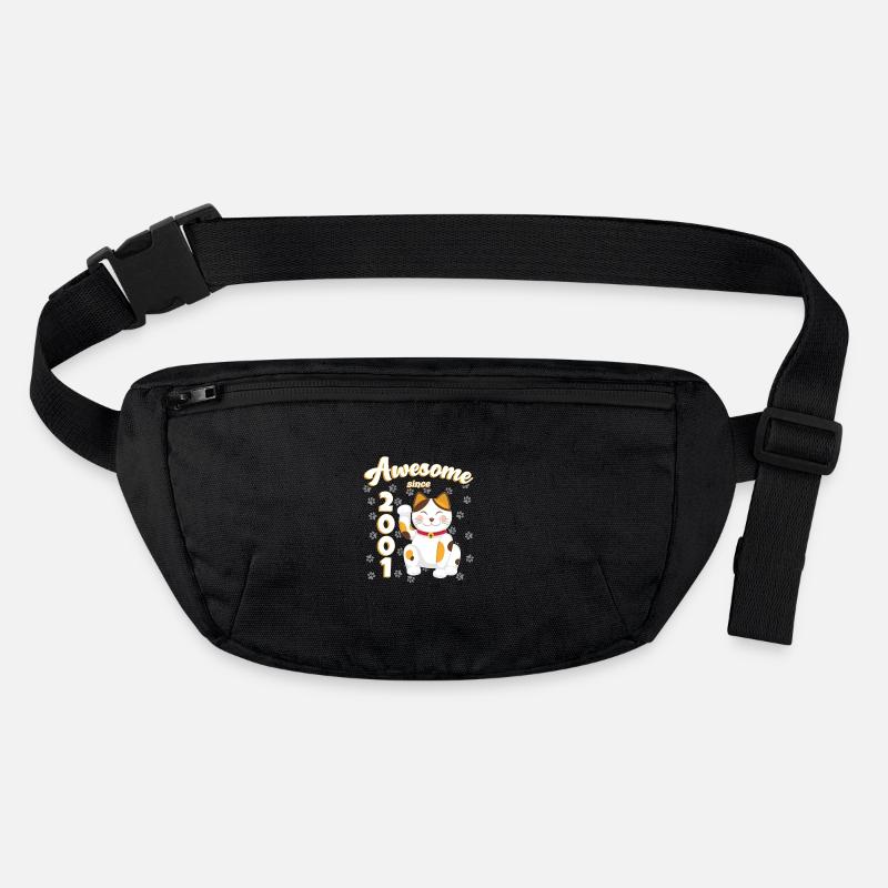 2001 Birthday Awesome since Cat Maneki neko Stanley/Stella recycled Hip Bag 