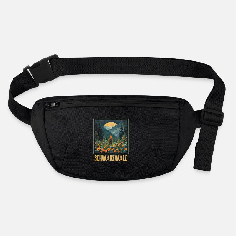 Schwarzwald Trekking Wandern - Stanley/Stella recycelte Gürteltasche - Schwarz