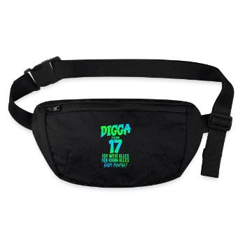 17th Birthday Digga I'm 17 I Can Do Everything - Stanley/Stella recycled Hip Bag  - black - Front