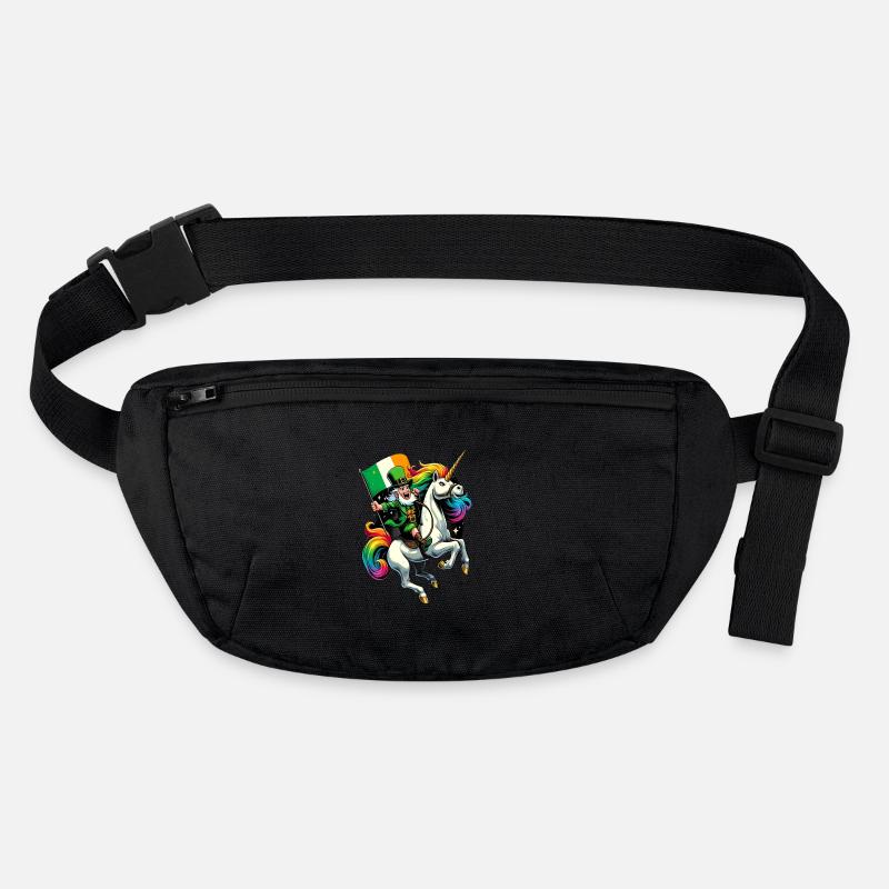 Einhorn reitender Leprechaun (Irischer Kobold) Stanley/Stella recycelte Gürteltasche