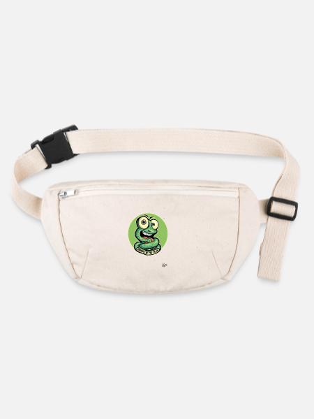 Funny Rookie of the Year: Cartoon Worm - Stanley/Stella recycled Hip Bag  - natural - Front