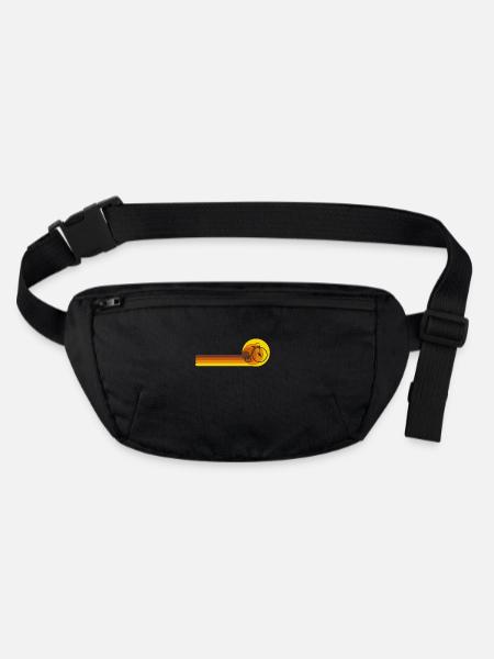 Vintage 70s 80s Gift Idea Bicycle - Stanley/Stella recycled Hip Bag  - black - Front