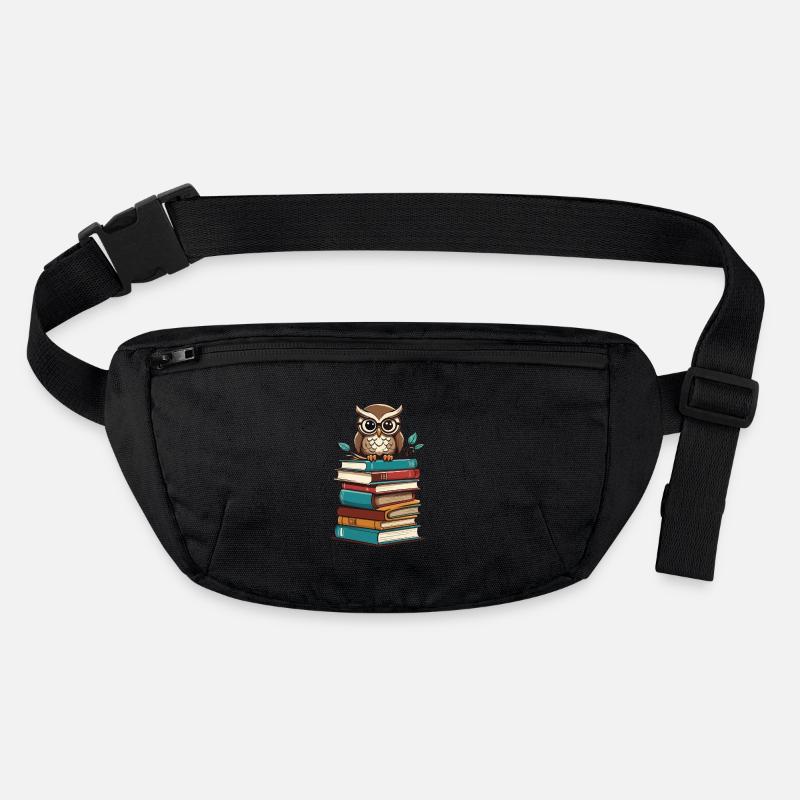 Books Owl Bookworm Cute Book Illustration Stanley/Stella recycled Hip Bag 