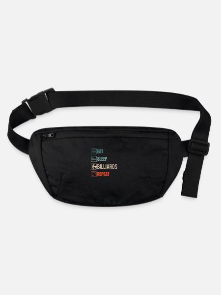 Pool Billard Billardtisch lustige Sprüche Snooker - Stanley/Stella recycelte Gürteltasche - Schwarz - Vorne