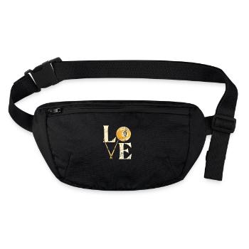 Table de billard « LOVE » Dictons Snooker - Sac banane recyclé Stanley/Stella - noir - Devant