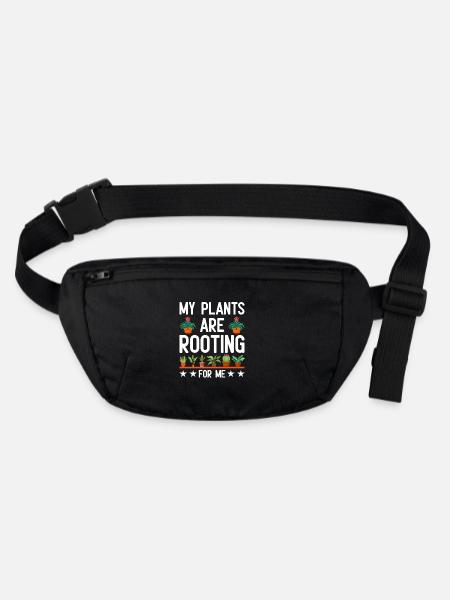 MY PLANTS ARE ROOTING FOR ME - Stanley/Stella recycled Hip Bag  - black - Front