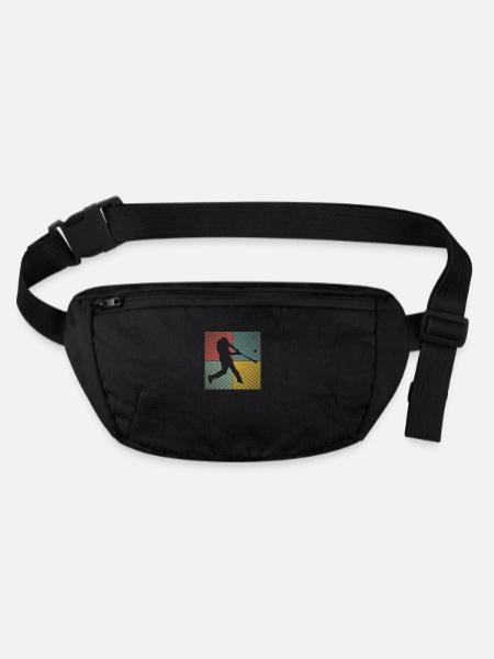 Baseball Softball Vintage Baseball - Stanley/Stella recycled Hip Bag  - black - Front