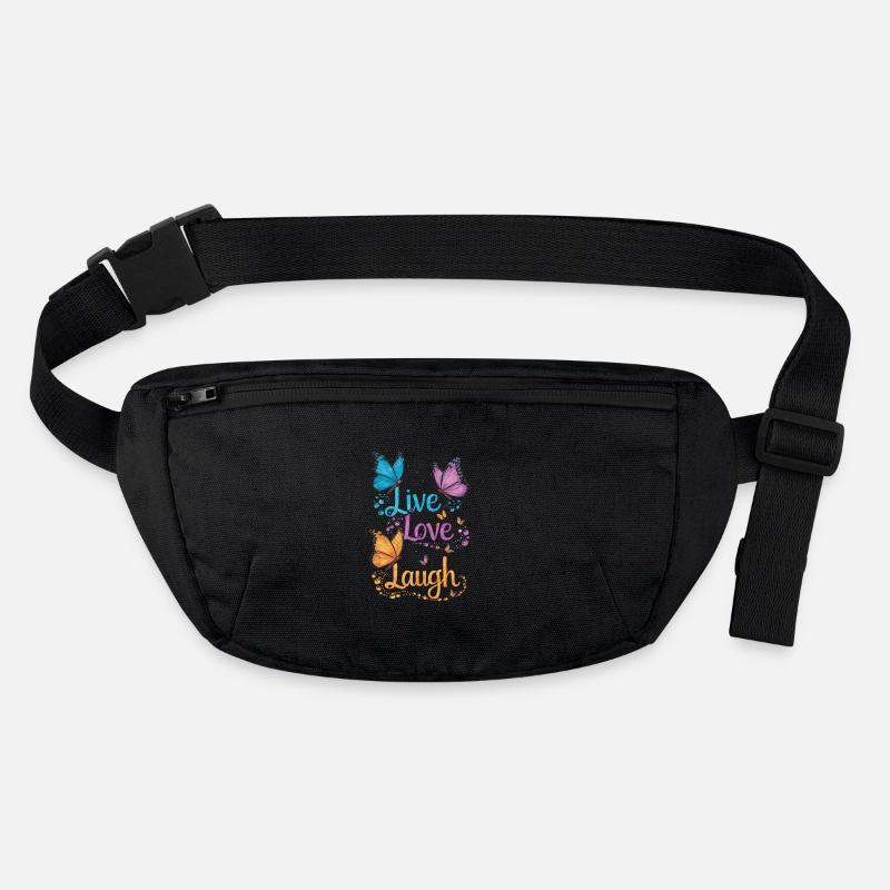 Inspirierender Live Love Laugh Schmetterling Stanley/Stella recycelte Gürteltasche