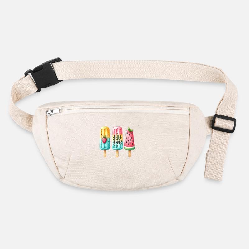 Hello Summer. Happy Popsicle Design, Ice Cream, Stanley/Stella recycled Hip Bag 